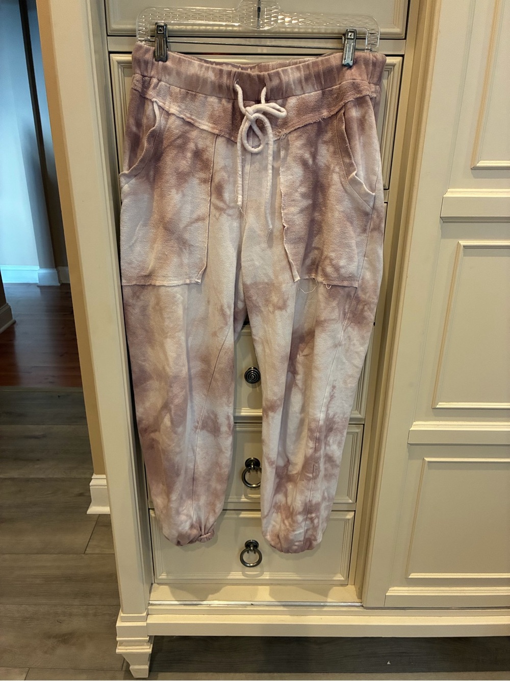 POL Tie-Dye Jogger Pants - Pink & White